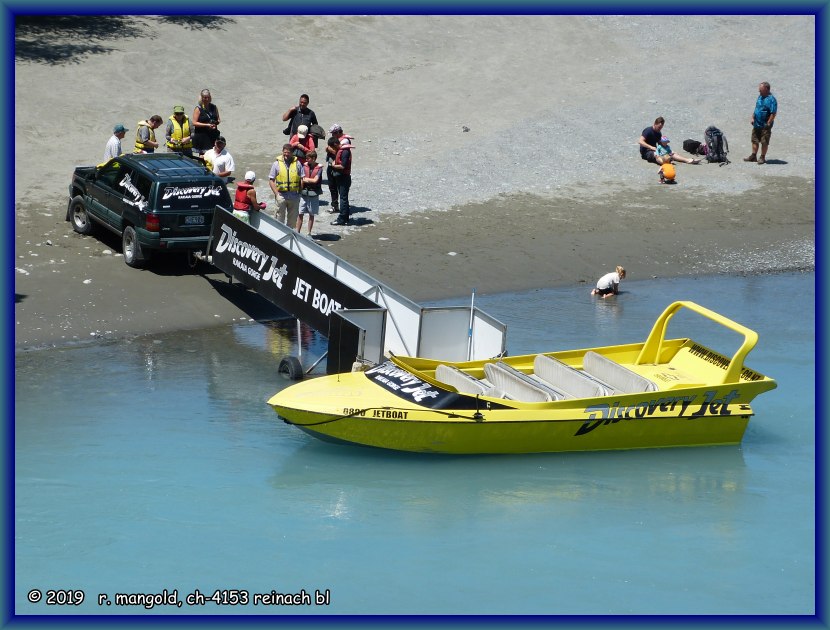 jet boat, must have für neuseeland-touristen, rakaia gorge (neuseeland südinsel) am 02.01.2018