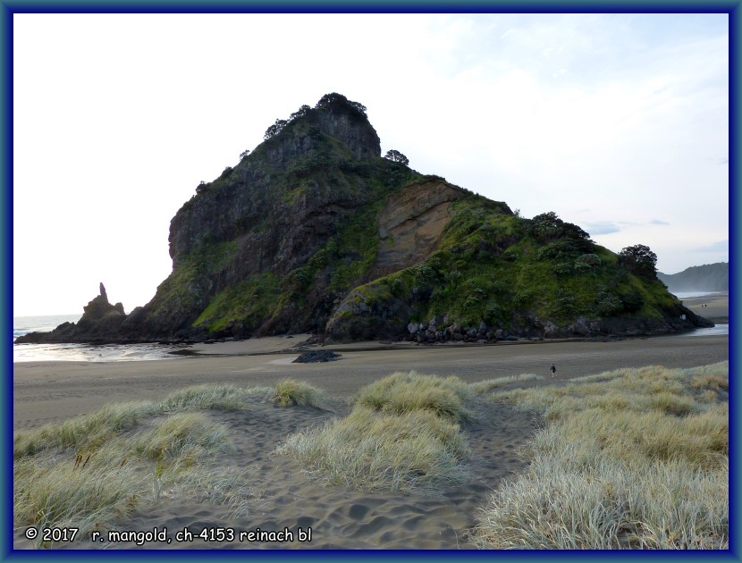 der lions-rock in der bucht von piha in seiner vollen grsse