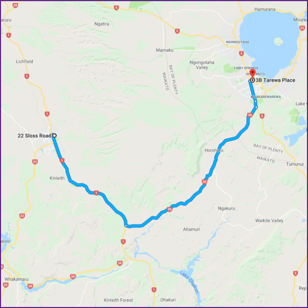 reiseroute von tokoroa nach rotorua