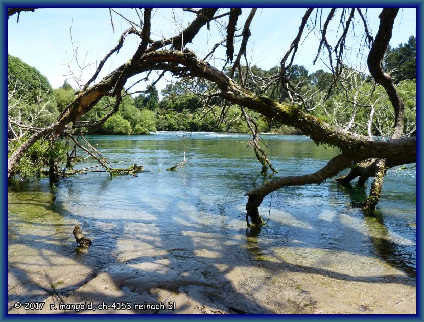 ruhiges wasser oberhalb der f�lle, bevor es sie tosend durchfliesst