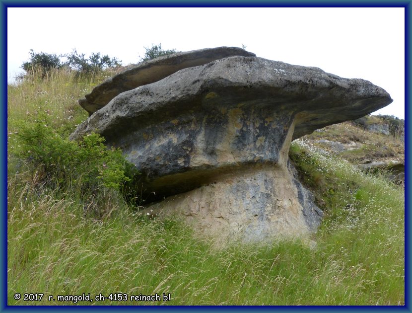 ein felsen, der aussieht, wie ein zu gross geratener pilz