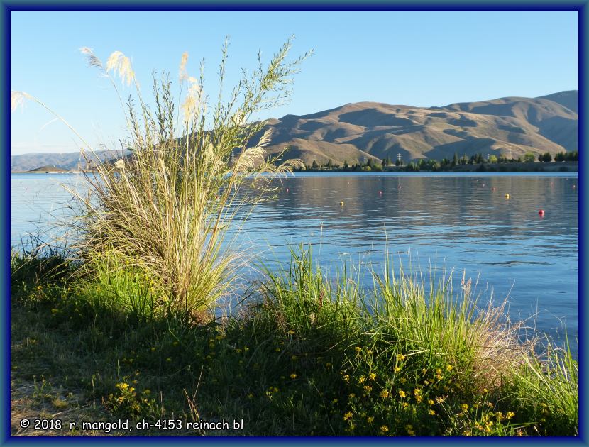 abendstimmung am lake ruataniwha direkt beim campingplatz