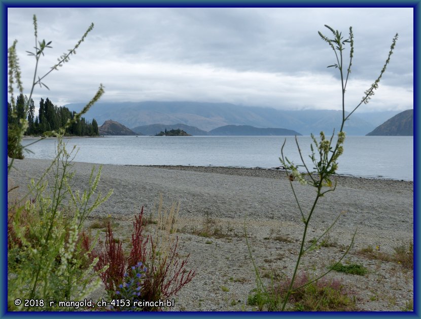 der lake wanaka bei komplett bedecktem himmel