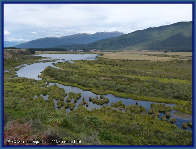 der anfang der speight wetlands an der strecke nach invercargill