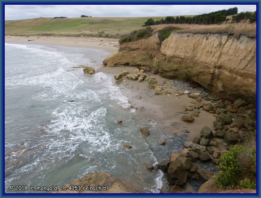 die etwa 5 meter hohe klippe bei bridge point