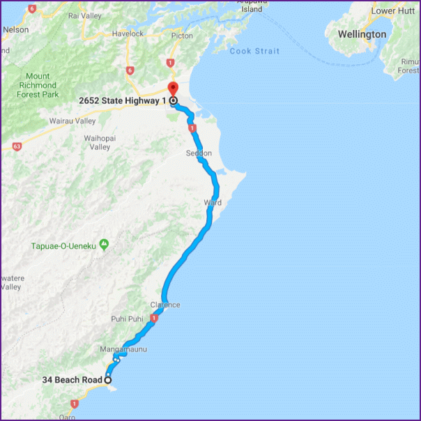 reiseroute von kaikoura nach blenheim