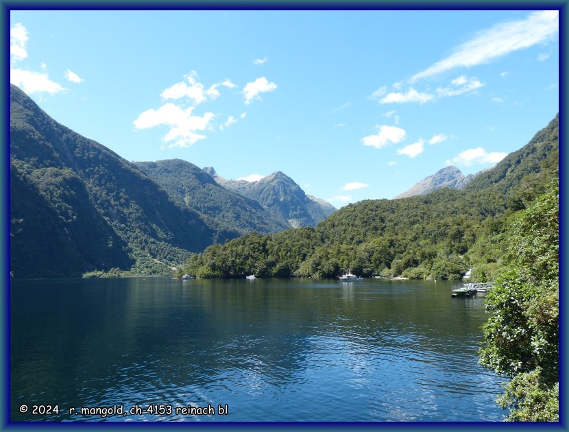 das ende des lake manapouri gegen den doubtful sound (neuseeland s&uuml;dinsel) am 14.01.2018