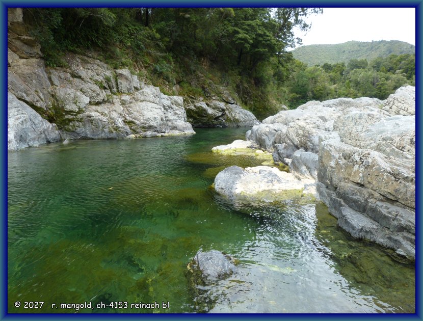 der flusslauf des te hoiere rivers unterhalb der pelorus br�cke nahe bei einem kaffee (neuseeland s&uuml;dinsel) am 19.12.2017
