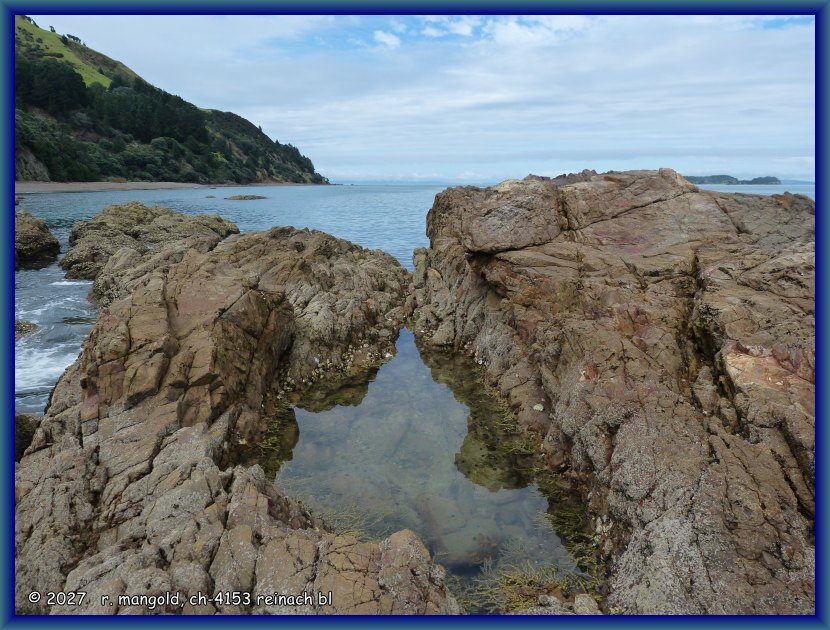 ausblick auf das meer vom strand an der colville road in der n�he von colville (neuseeland nordinsel) am 12.02.2018